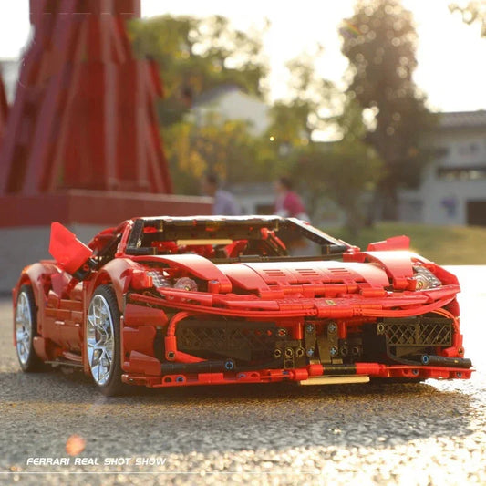 Kbox Red Sports Car Model Building Blocks for Creative Fun
