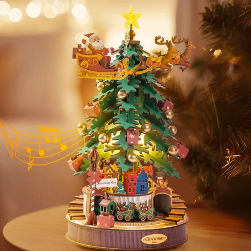 Robotime Christmas Melody Tree 3D Wooden Music Box Puzzle
