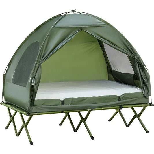Outsunny 4-in-1 Camping Cot with Tent and Air Mattress