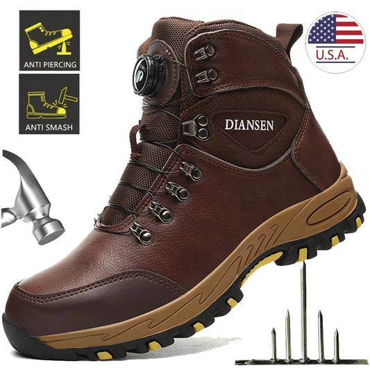 Men Safety Boots Steel Toe Non Slip Puncture Shoes