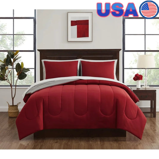 Reversible Bed in a Bag Comforter Set with Sheets and Pillowcases