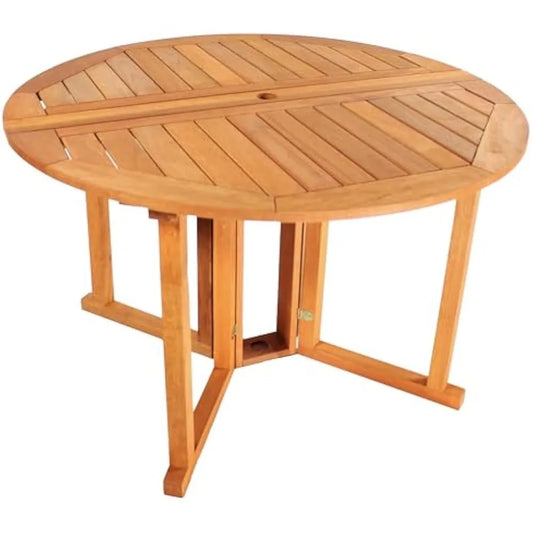 Malaysian Hardwood Folding Patio Dining Table for Space-Saving Fun