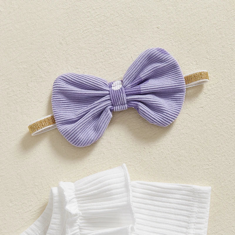 Floral Baby Girl Romper Set With Skirt And Headband