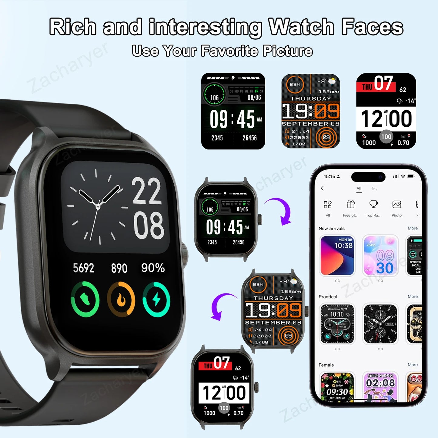 Smart Watch With Wireless Calling And Multi-Sport Tracking Features
