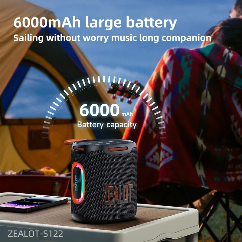 Zealot S122 Waterproof Bluetooth Speaker with HiFi Stereo Sound