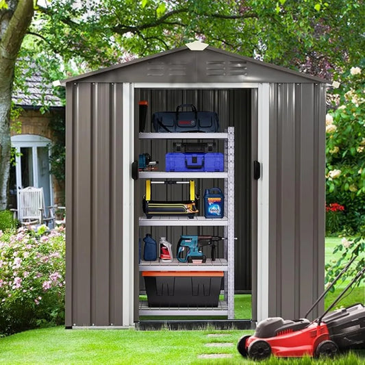 Lockable Outdoor Waterproof Tool Storage Shed for Garden Use