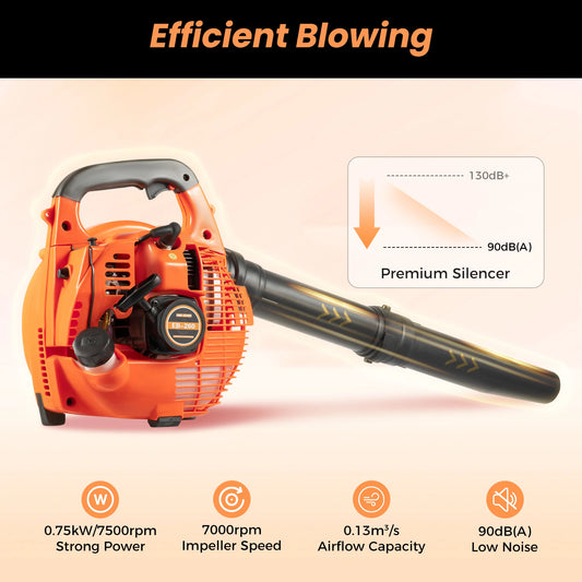 Heavy Duty Gas Powered Handheld Leaf Blower for Efficient Cleaning
