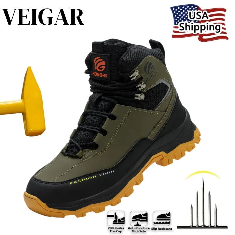 Men's Protective Work Safety Shoes Anti Puncture Steel Toe Breathable