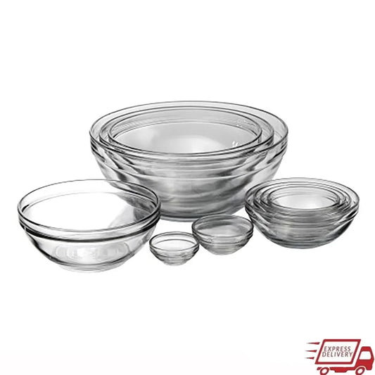 Glass Mixing Bowl Set 10 Piece Nesting Kitchen Essentials