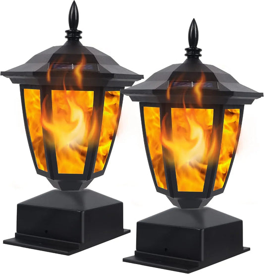 Waterproof Solar Flame Post Lights for Outdoor Garden Decoration