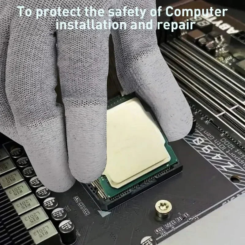 ESD Safety Work Gloves With Coated Fingertips For Electronics Maintenance