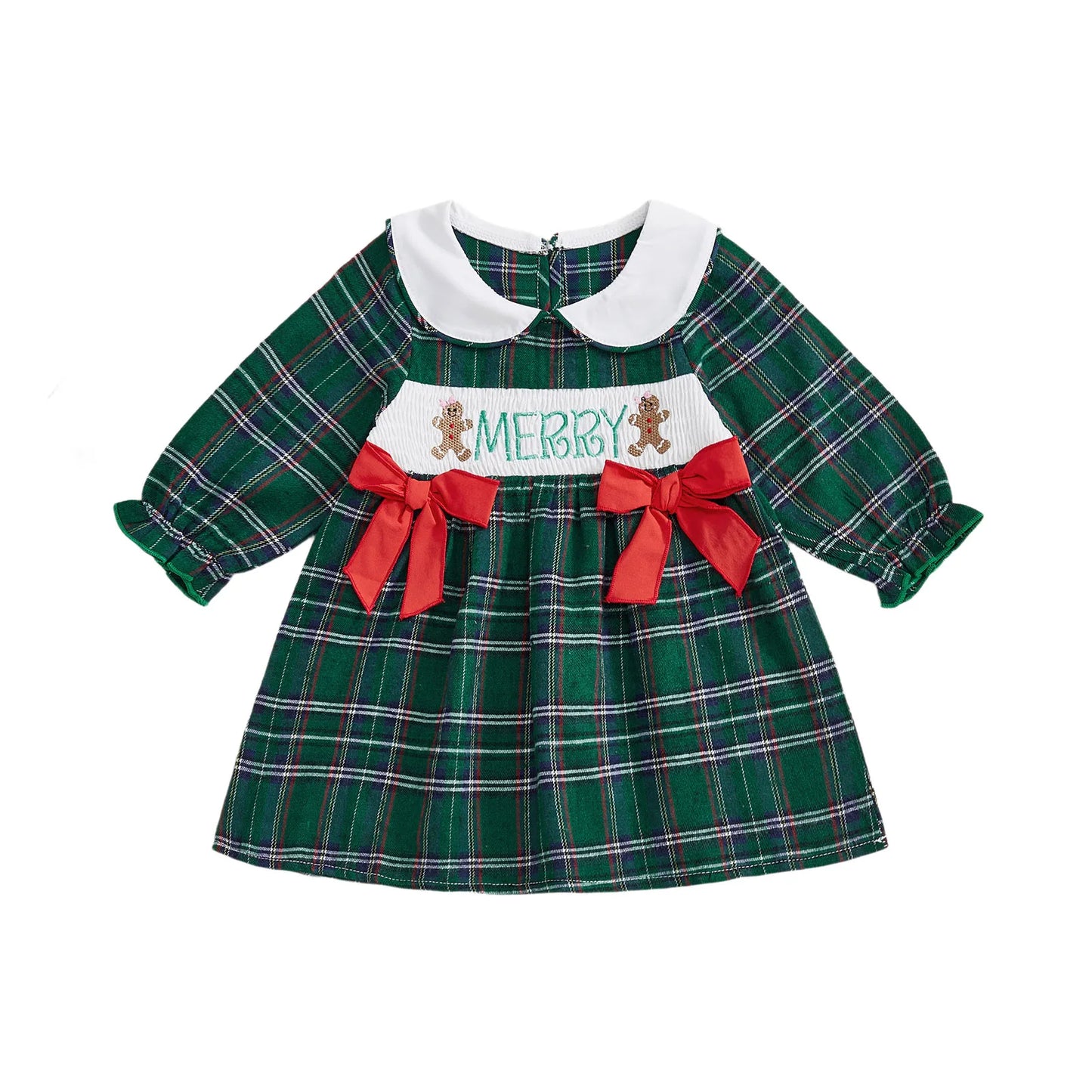 Infant Christmas Romper Set With Hat Plaid Reindeer Snowman