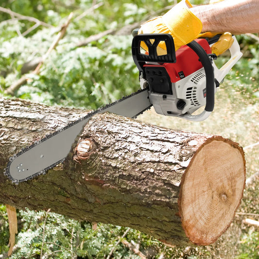 Gas-Powered Chain Saw for Effortless Wood Cutting and Pruning