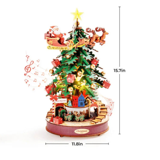 Robotime Christmas Melody Tree 3D Wooden Music Box Puzzle