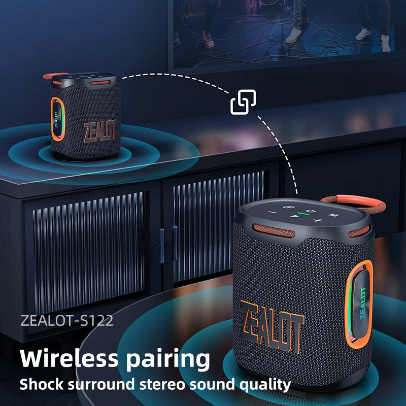 Zealot S122 Waterproof Bluetooth Speaker with HiFi Stereo Sound