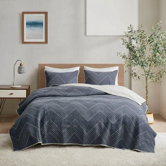 Embroidered Cotton Quilt Set for Cozy Home Decor