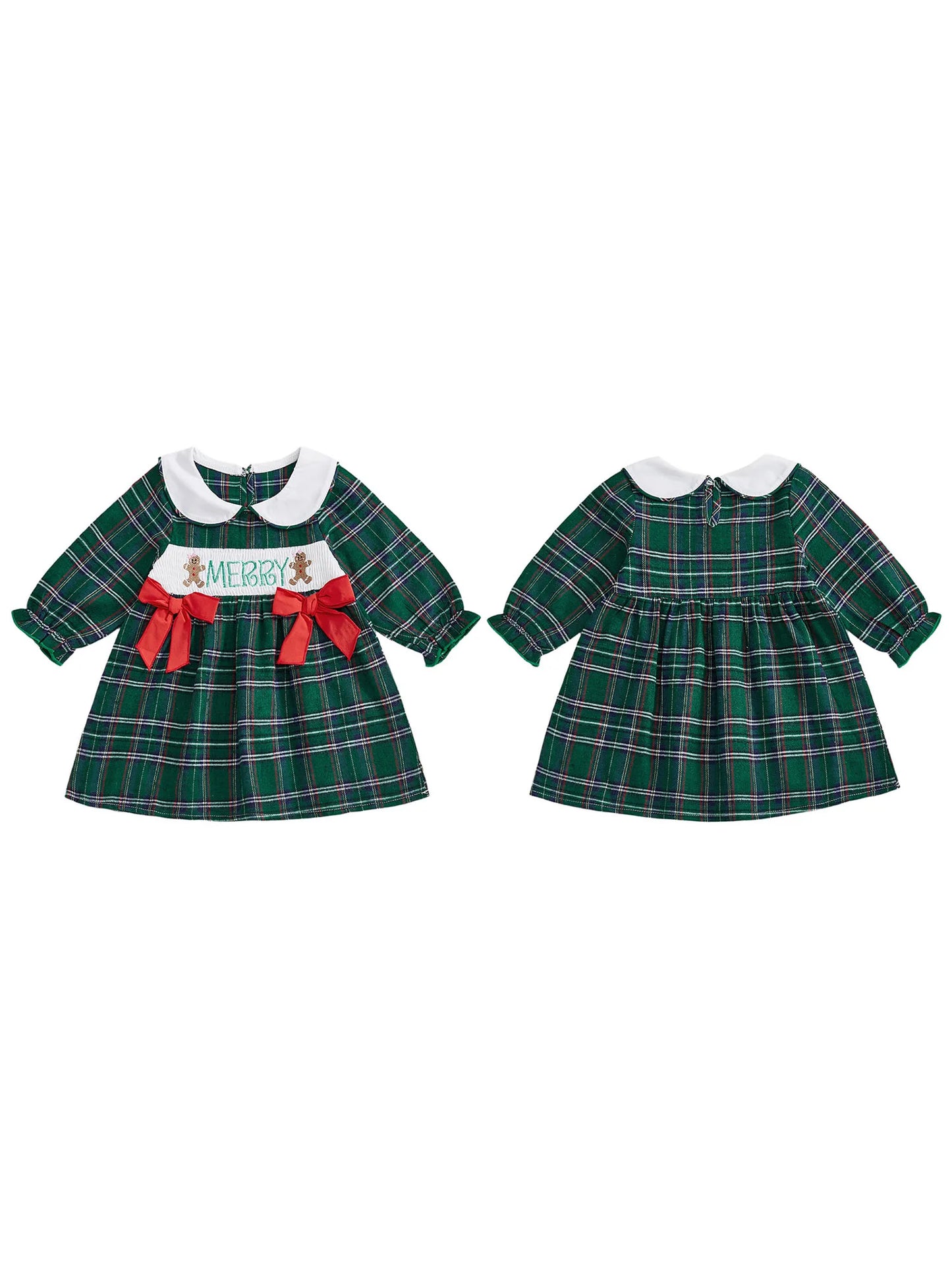 Infant Christmas Romper Set With Hat Plaid Reindeer Snowman