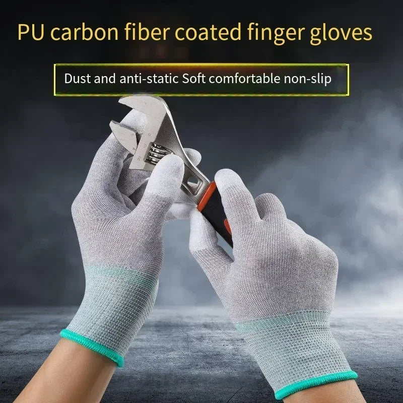 ESD Safety Work Gloves With Coated Fingertips For Electronics Maintenance