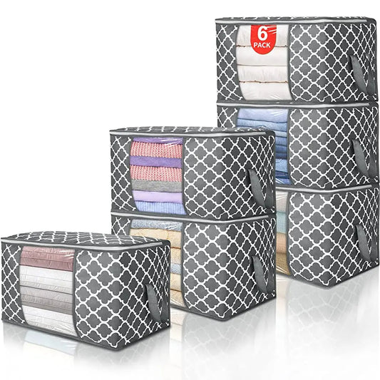 Large Storage Bags with Sturdy Handles for Closet Organization