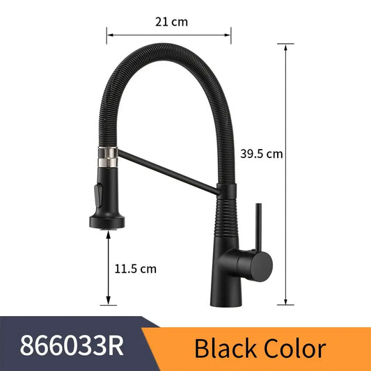 Pull Down Single Lever Kitchen Faucet With Brushed Finish