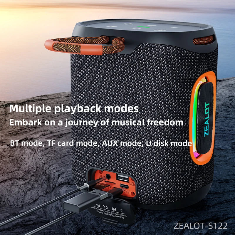 Zealot S122 Waterproof Bluetooth Speaker with HiFi Stereo Sound