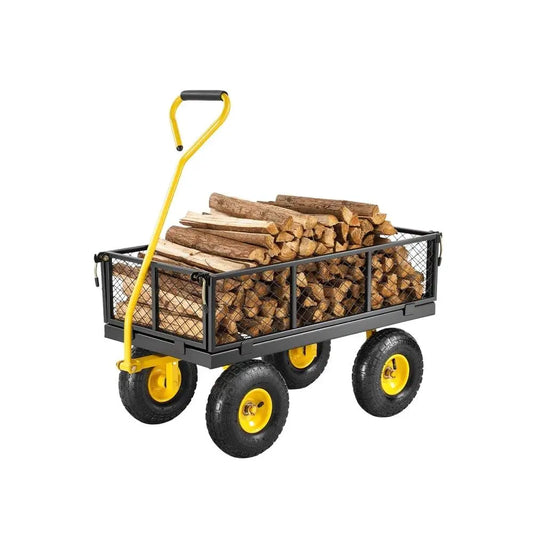 Heavy Duty Garden Cart With All Terrain Tires And Removable Sides