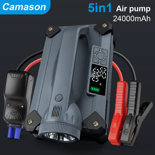 Camason Portable Air Pump Jump Starter Power Bank Flashlight