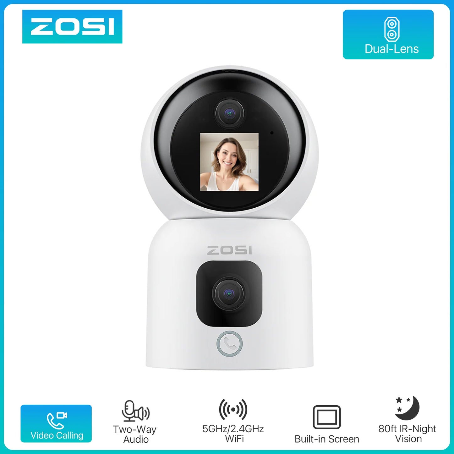 ZOSI Smart Home Security Camera With AI Auto Tracking Features