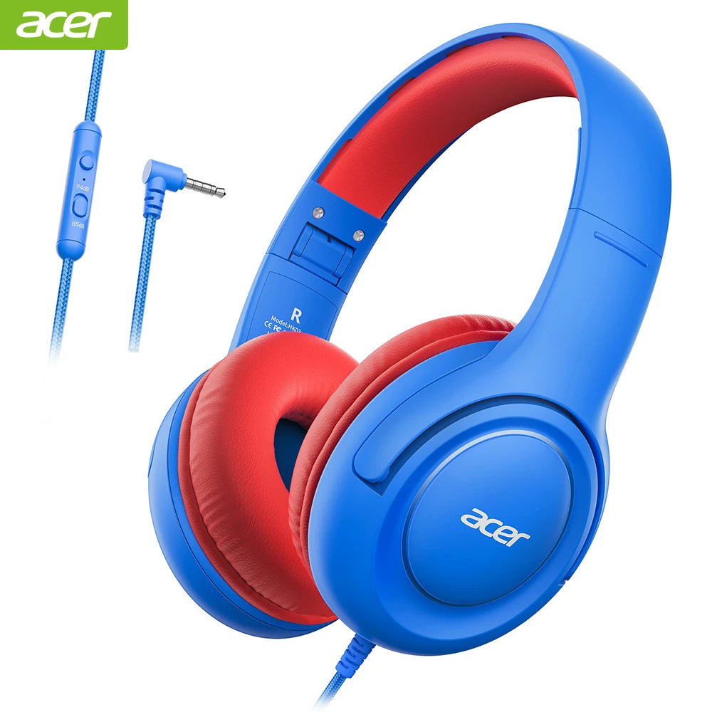 Acer Kids Wired Headphones with Volume Limiter for Learning