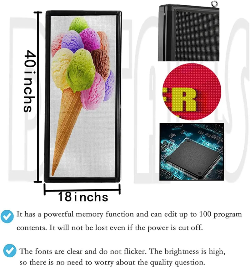 Ultra Bright Outdoor LED RGB Scrolling Message Sign Display