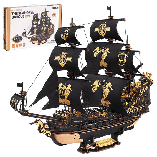 Robotime 3D Wooden Ship Model Kit for Teens and Adults
